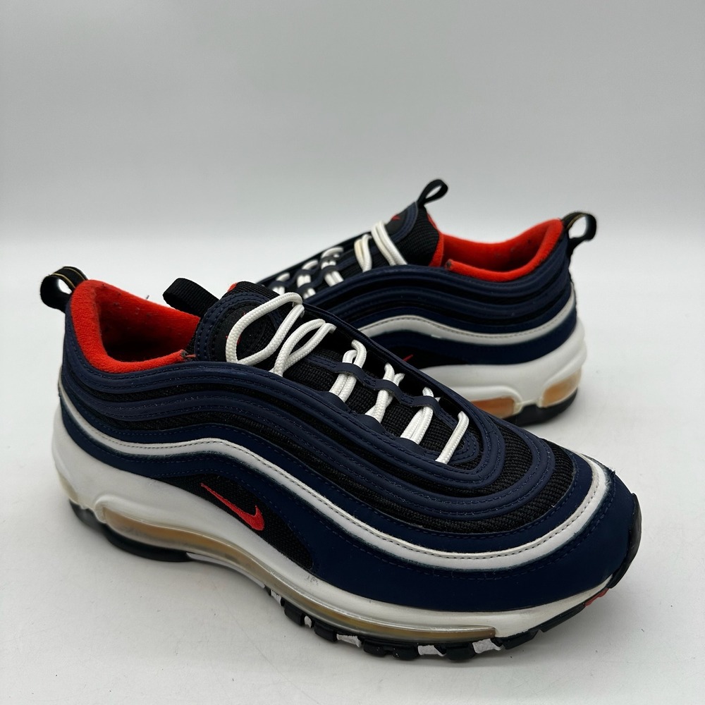 Nike 921522-402‎ Air Max 97 Size 6Y Youth Navy Red White Kids Running Shoes